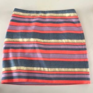 J Crew Striped Mini Skirt Women’s 00